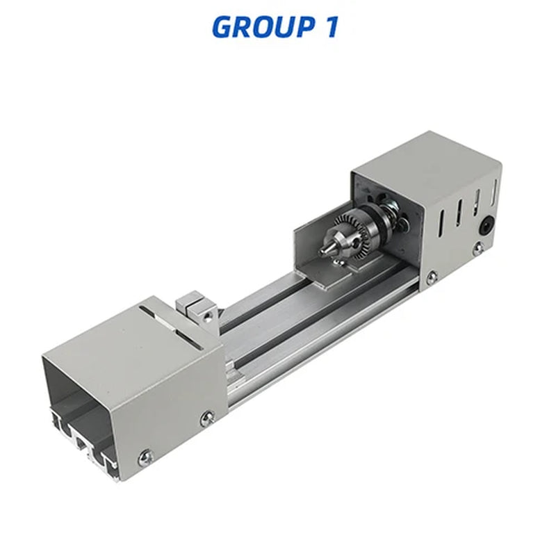DC12-24V Mini Lathe Machine Tools Beads Machine Woodworking DIY Miniature Lathe with Power Carving Cutter Wood Lathe