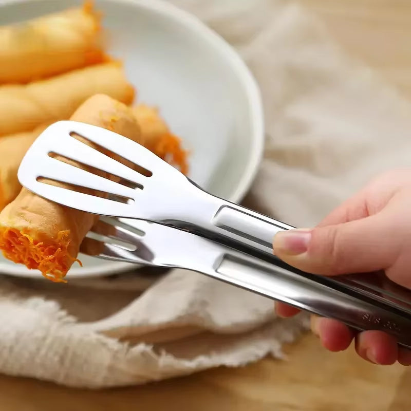 Stainless Steel Food Tongs Kitchen Utensils Buffet Cooking Tool anti Heat Bread Clip Pastry Clamp for Desserts Salads Barbecue