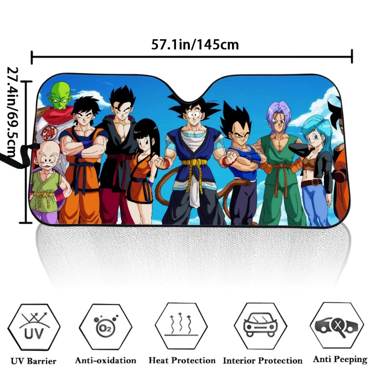 Anime Dragon Ball Car Windshield Sunshades Cartoon Goku Sunbreaker Exterior Accessories Creativity Windshield Sunscreenshade